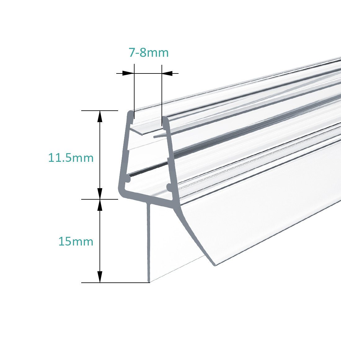 EMKE Duschdichtung Ersatzdichtung Wasserabweiser Duschdichtung für 4-6 mm Glastür, L: 60 cm, (1-St., Faltbare einseitige Badewannenabtrennung), Schwallschutz Duschkabine, Abdichtung für Ihre Duschtür