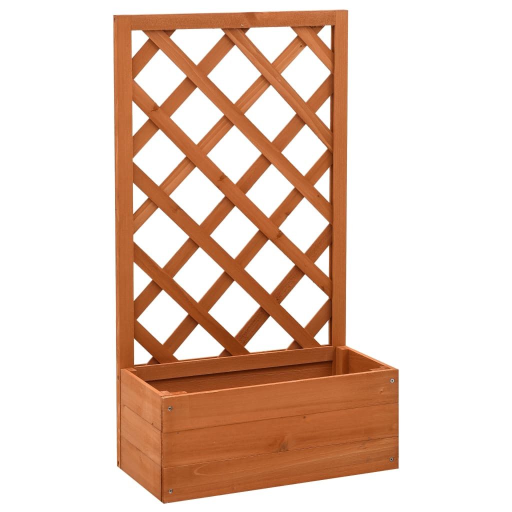 furnicato Hochbeet Gartenspalier-Pflanzgefäß 50x25x90 cm aus massivem Tannenholz, Wetterfester Blumenkübel mit Rankgitter für Kletterpflanzen im Garten