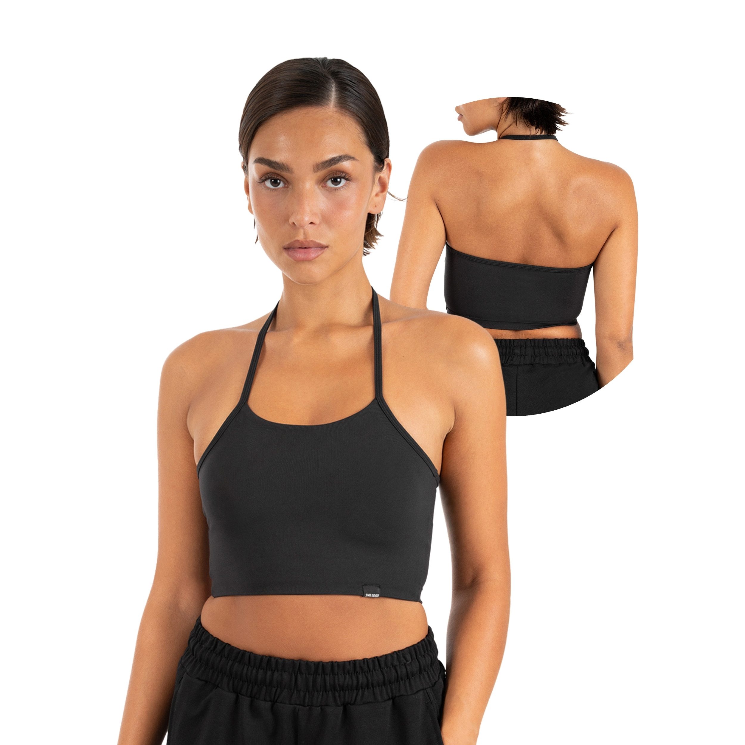 Smilodox Sport-BH Florea Damen, Neckholder Top, Slim Fit, Stretch, für Gym & Freizeit Verstellbare Träger, Soft Touch, Stretch, Figurbetont