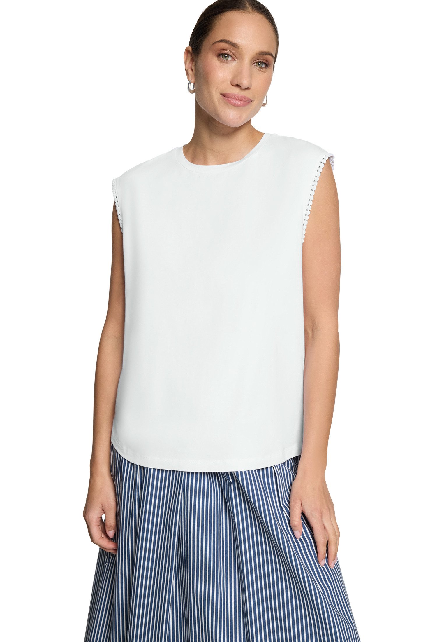 Zero T-Shirt Damen mit Schmuckkanten (1-tlg) Bordüre