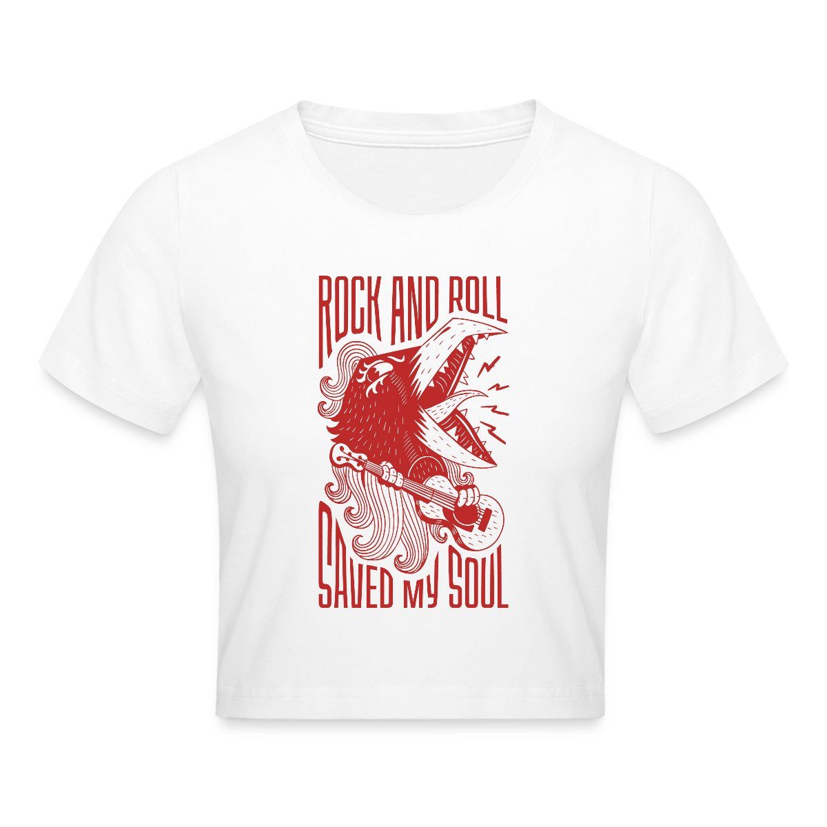 T-Shirt Rock And Roll Saved My Soul Retro Tattoo Style Festival Crop Top