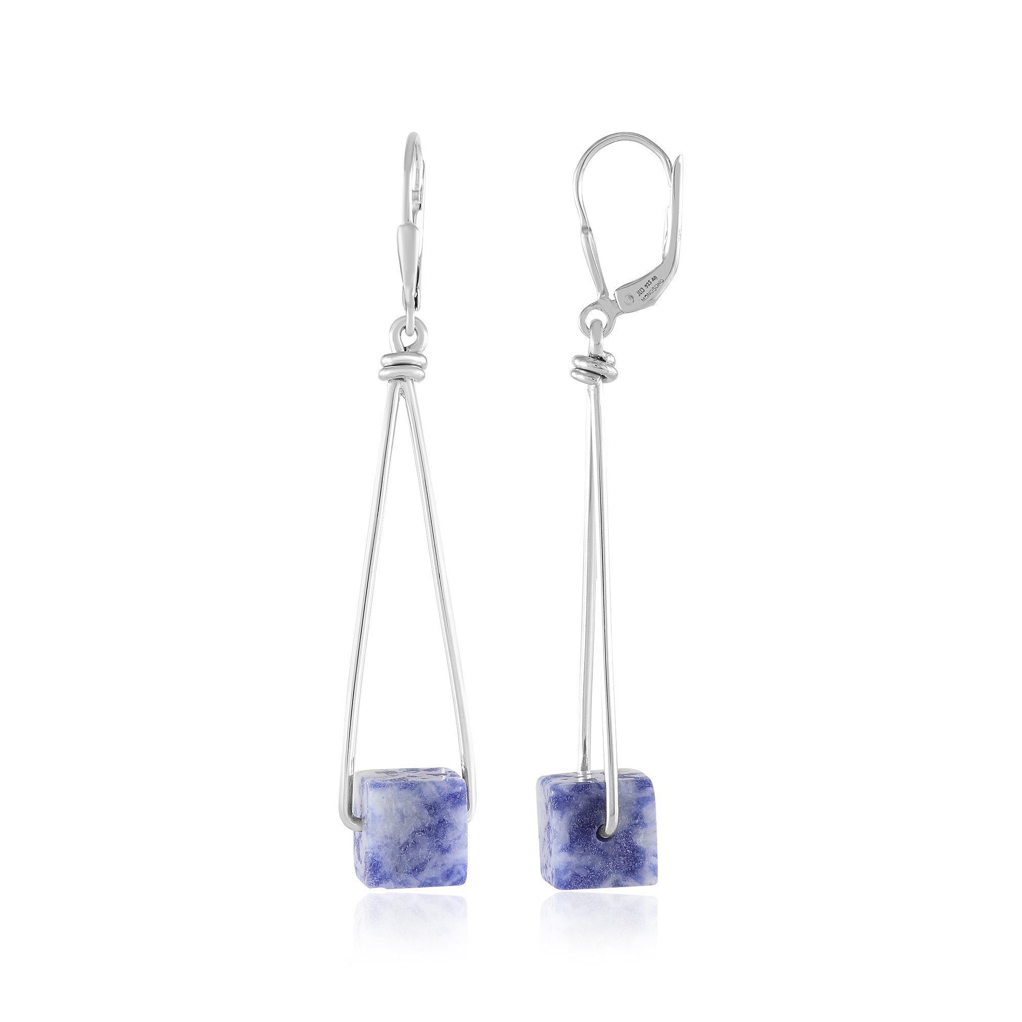 Cavill Ohrring-Set Sodalith Серьги 11,82 ct Sterlingsilber 925 platin blau modern (2-tlg)