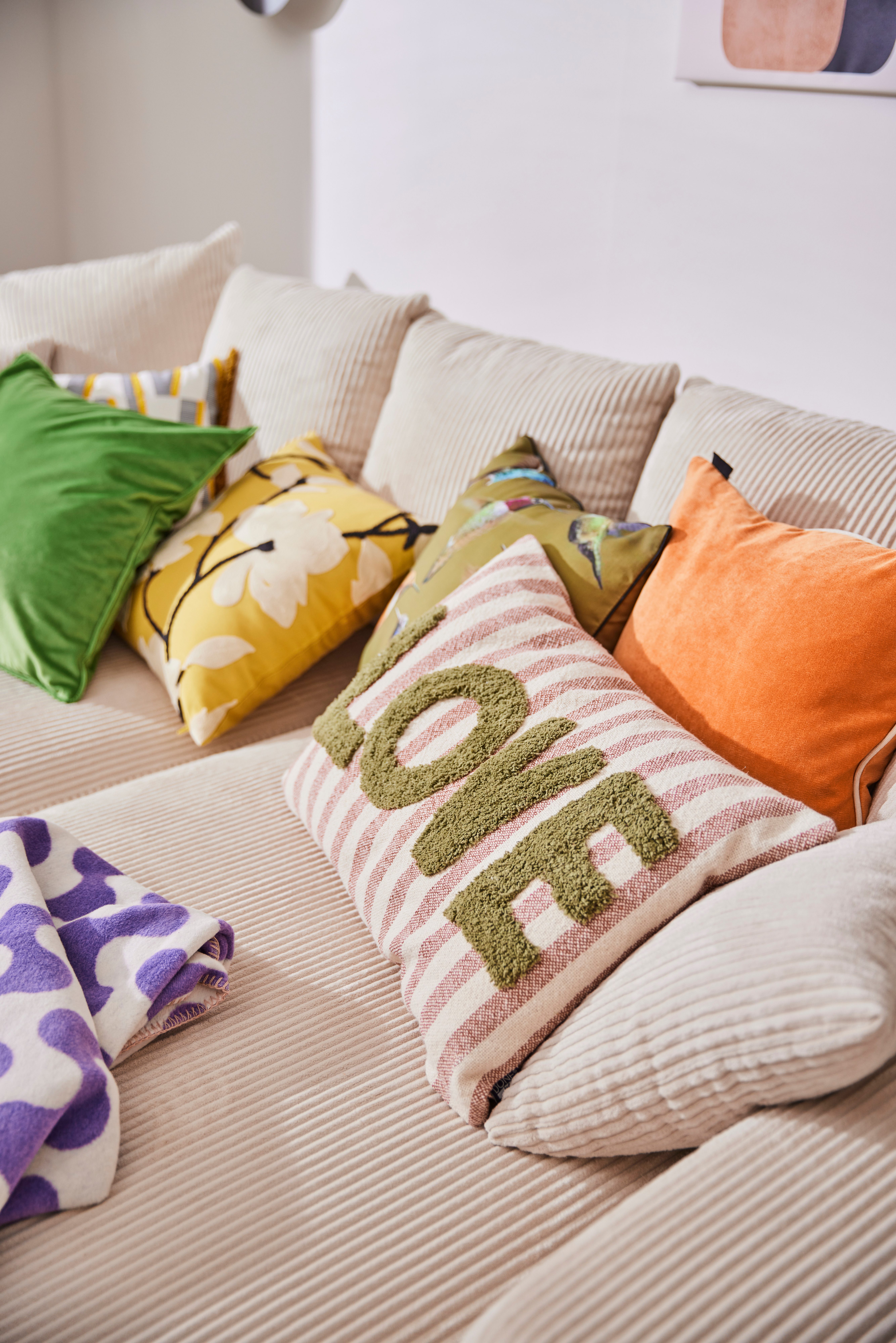 done.® Dekokissen CUSHION HAPPY STRIPE LOVE