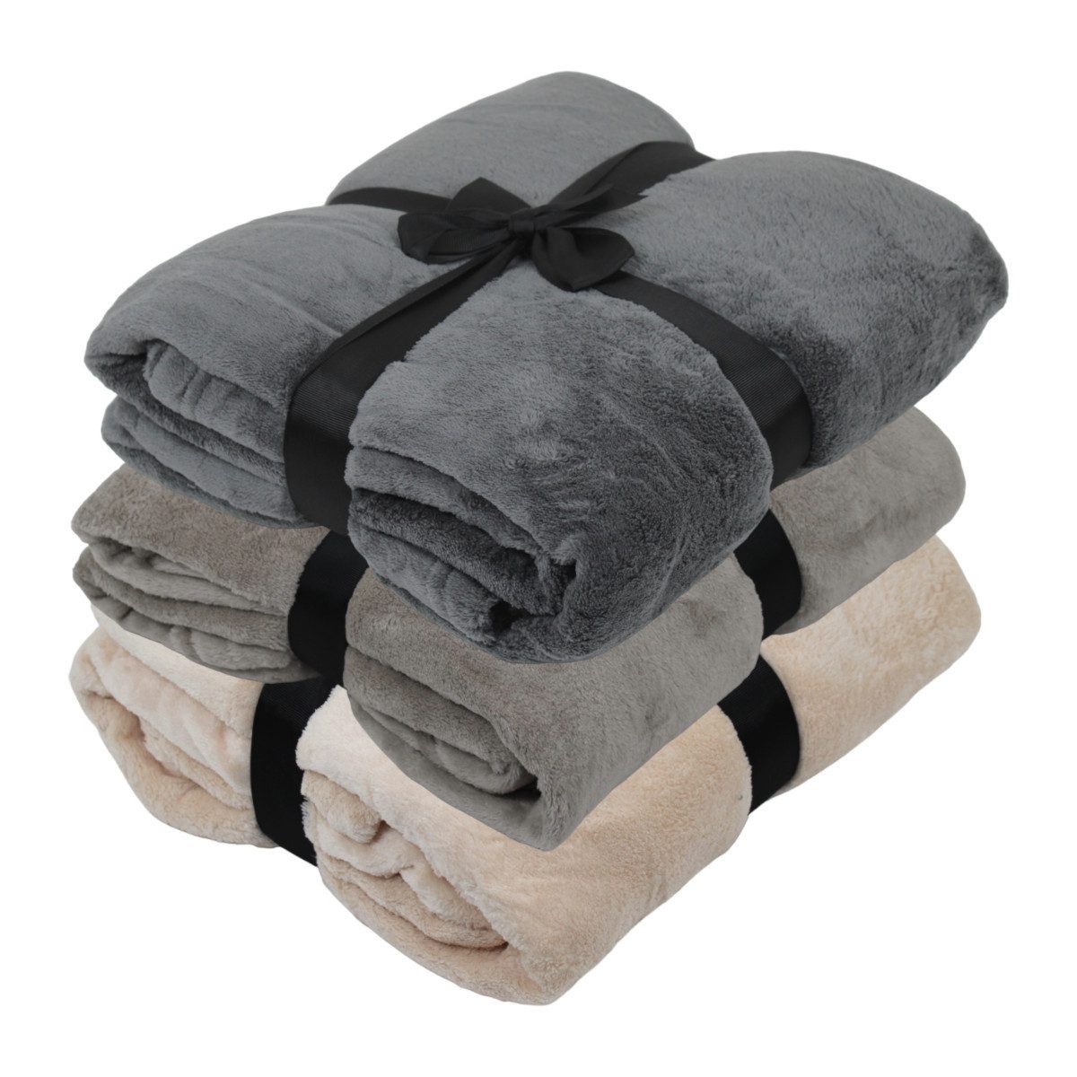 Wohndecke 3er Set Kuscheldecke 150x200 cm günstig online kaufen