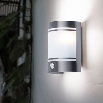 etc-shop Außen-Wandleuchte, Leuchtmittel inklusive, Warmweiß, LED Außenlampe Wandleuchte Terrasse Bewegungsmelder Wandlampe Balkon