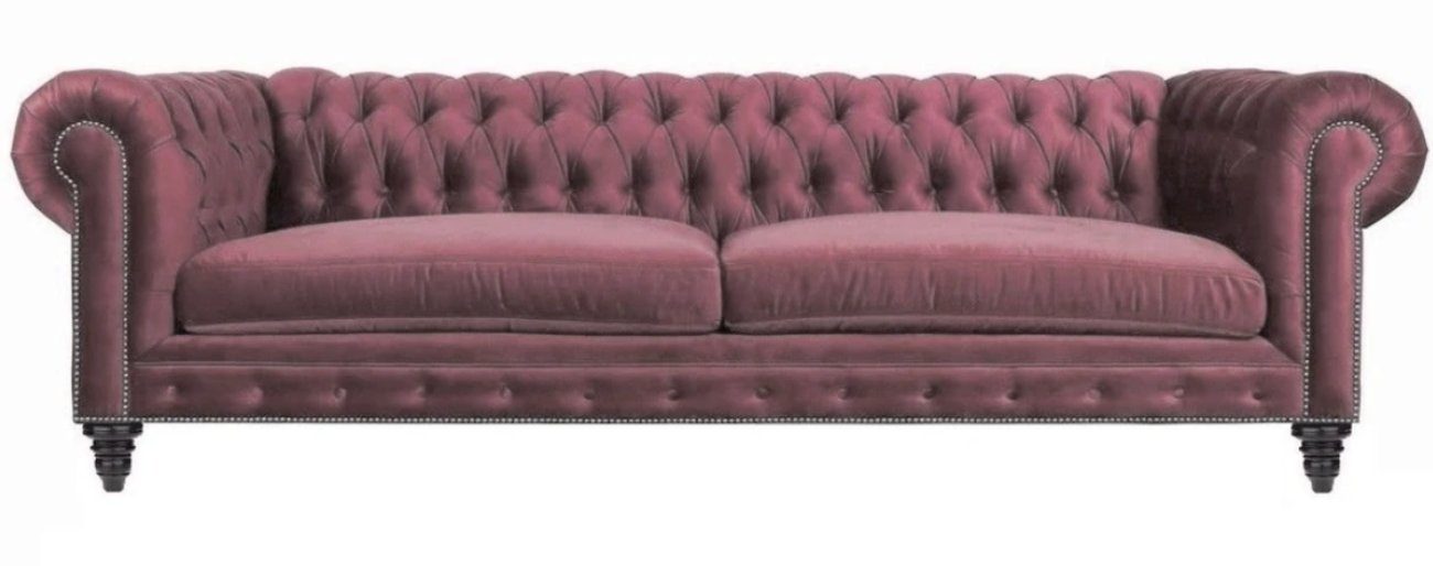 JVmoebel Chesterfield-Sofa Rosa Chesterfield Dreisitzer luxus Couch modernes Design Luxus Neu, Made in Europe