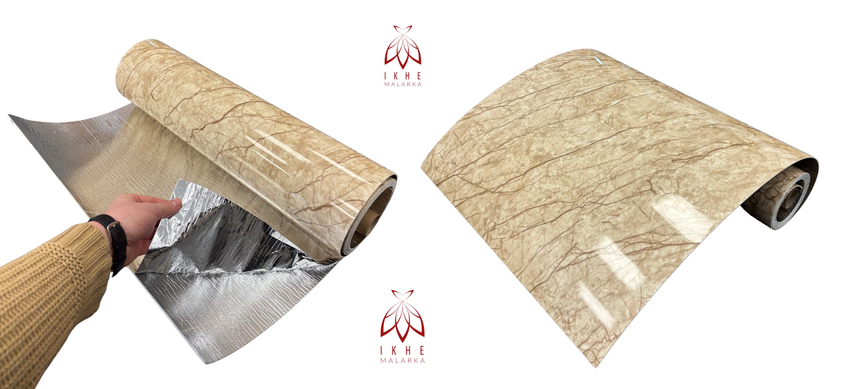 IKHEMalarka Wandpaneel Selbstklebende Flexible Schaum-Wandverkleidung 1,8 m², BxL: 60x300 cm, 1,8 qm, (1 Rolle = 1,8 m², 300x60cm) Schall- und wärmeisolierend,  – Bild 3 von 5
