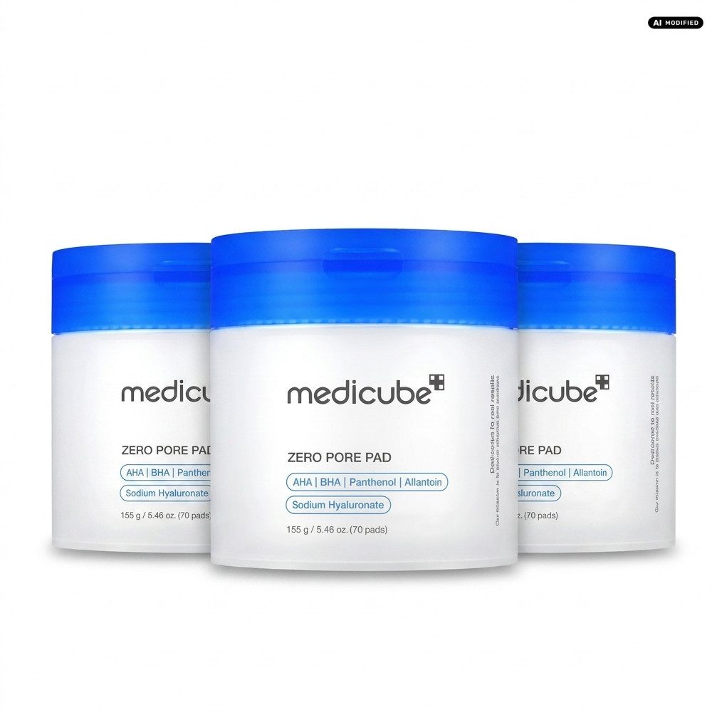 Medicube Gesichtsreinigungstuch Medicube Zero Pore Pad 2.0 3er Set, 70-tlg., Vorteilspack mit 3 x 70 Peeling-Pads für die tägliche Gesichtspflege