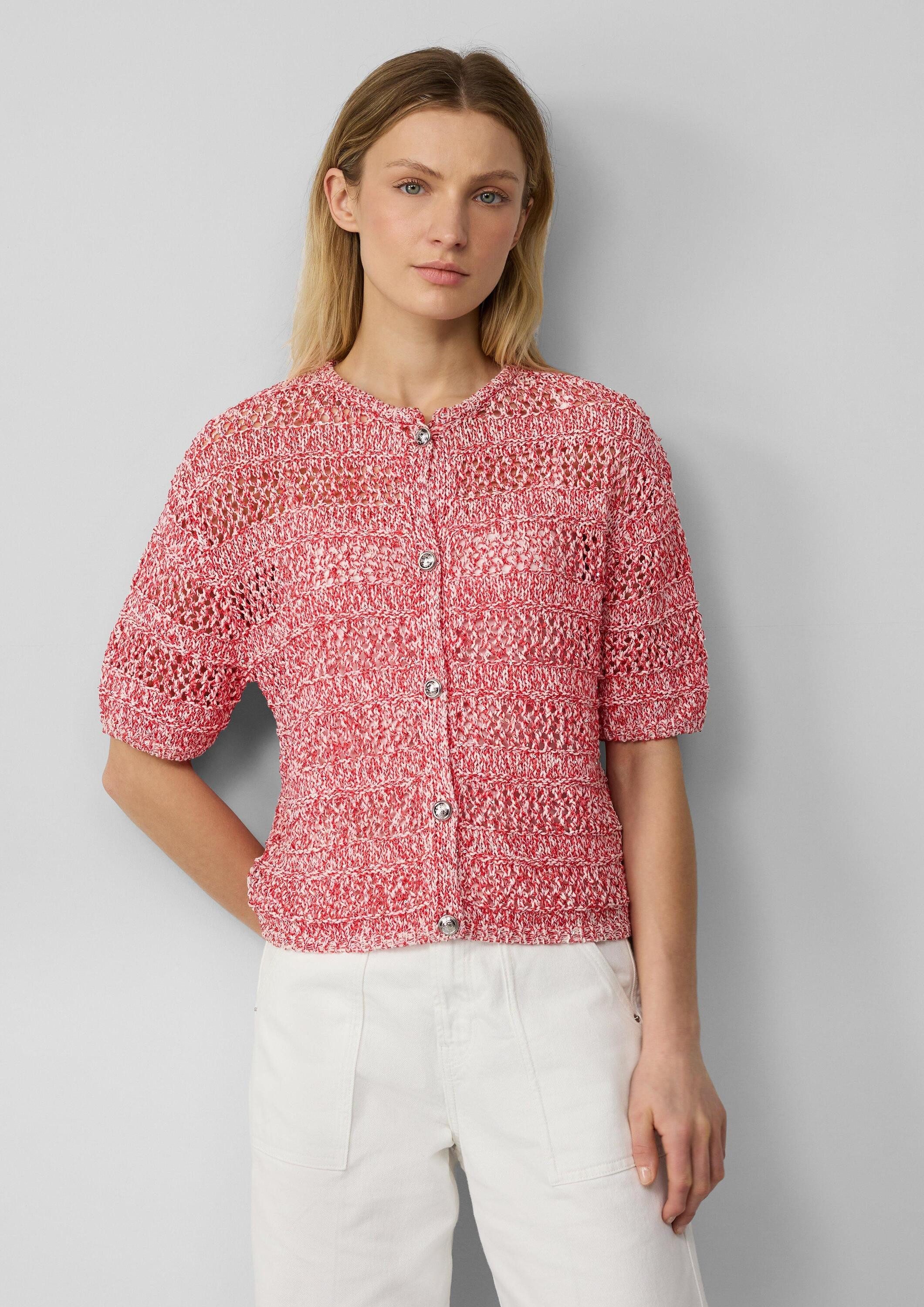 s.Oliver Cardigan Strickjacke Ajour-Strickjacke mit Glitzereffekt günstig online kaufen