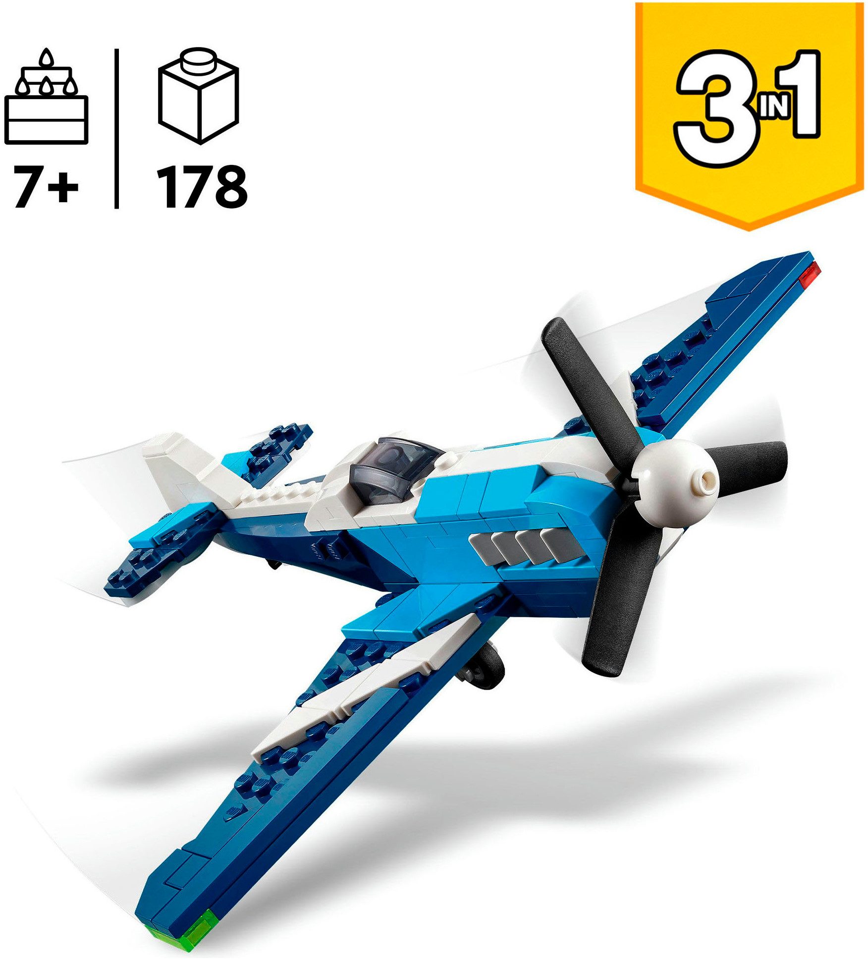 LEGO® Flieger: Rennflugzeug (31160), LEGO Creator Konstruktionsspielsteine, (178 St), Made in Europe