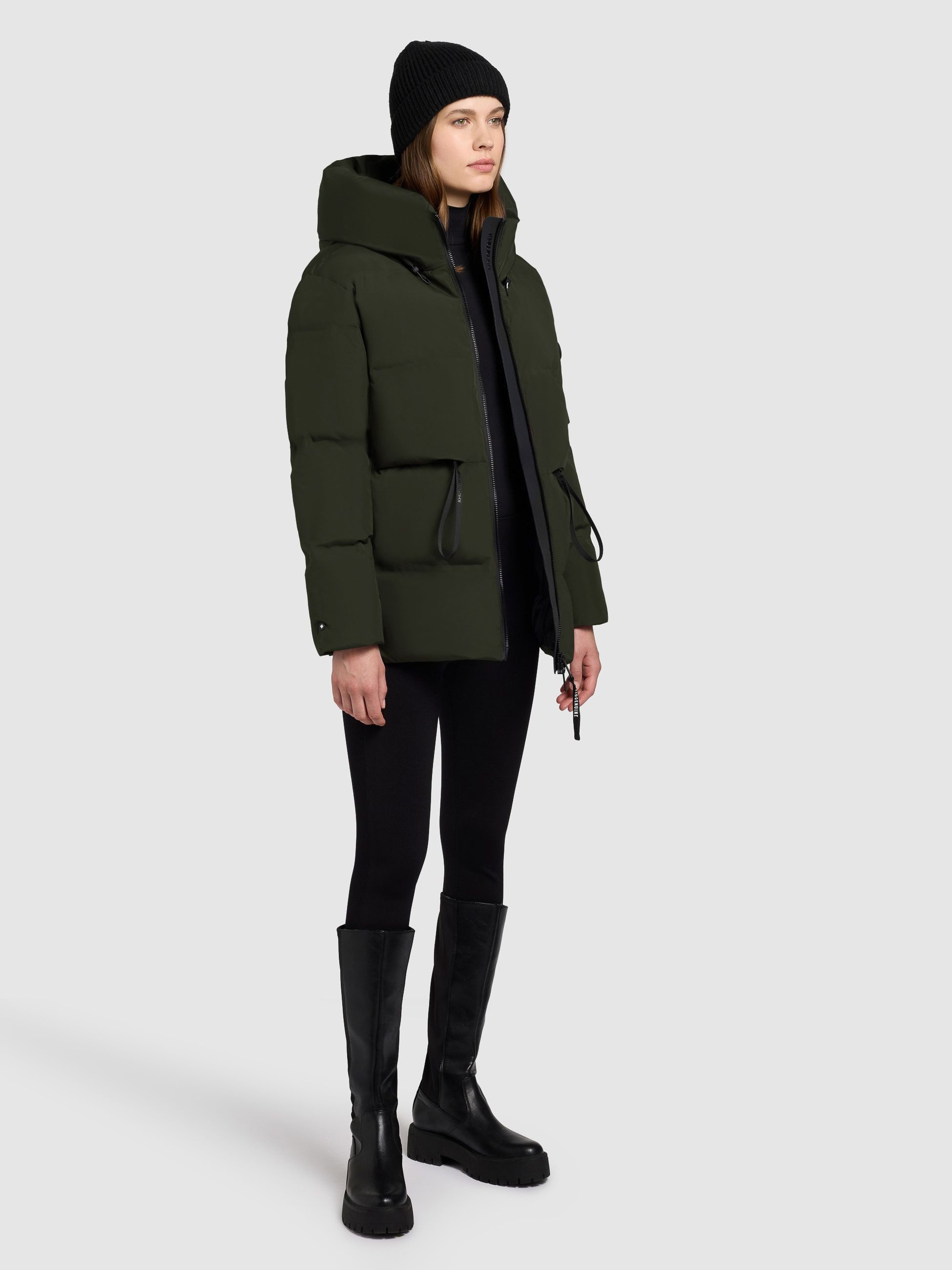 khujo Winterjacke Winterjacke ELLIS Damen wattiert mit Kapuze warm, wattiert, wasserabweisend, mit Kapuze