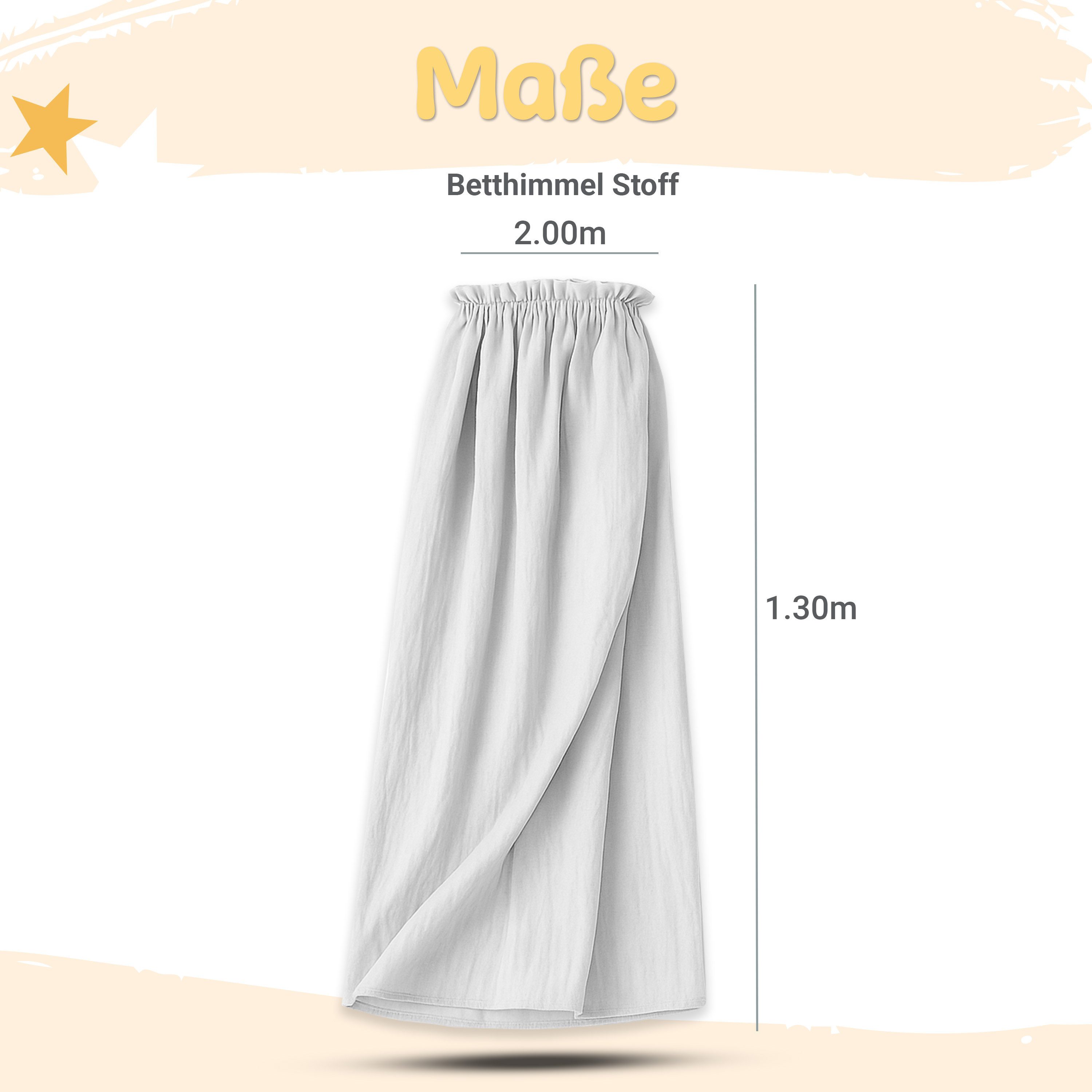 Babykajo Betthimmel Stoff + Ständer (Set, 1-tlg., in verschiedenen Varianten), Betthimmel Ständer mit Betthimmel für Babybetten