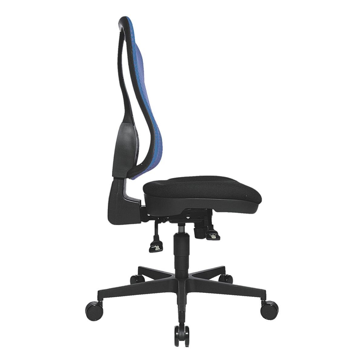 TOPSTAR Schreibtischstuhl Headpoint SY, (ohne Netzrückenlehne, Armlehnen) Punkt-Synchronmechanik, blau Muldensitz