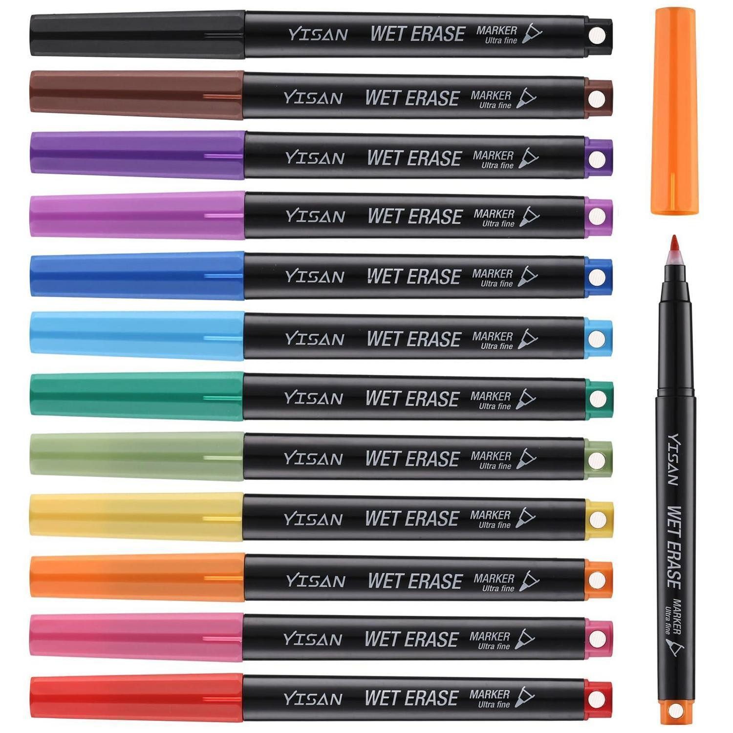 LuxusKollektion Whiteboard Marker Whiteboard Marker 0.7mm Feucht Abwischbar 12 Farben