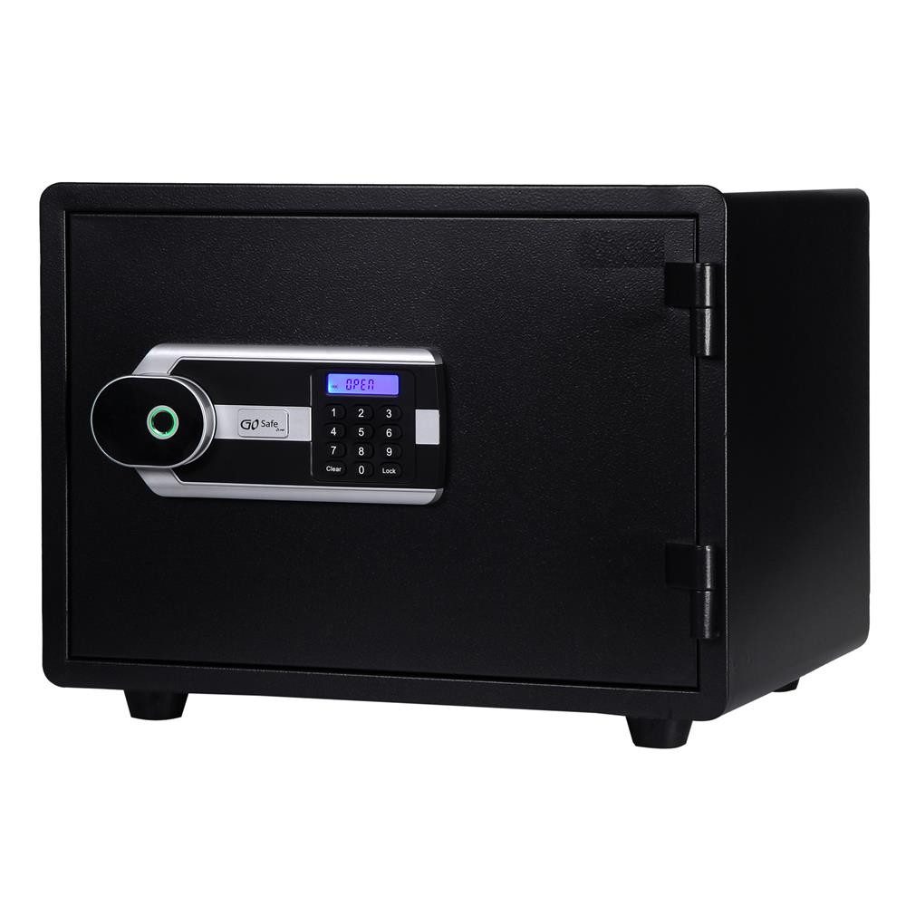 Olympia Tresor GOsafe 5350FP Feuerschutz-Safe 19 L mit Fingerprint, Verdeckte Codeeingabe, Erschütterungsalarm, LCD, variabler Regalboden
