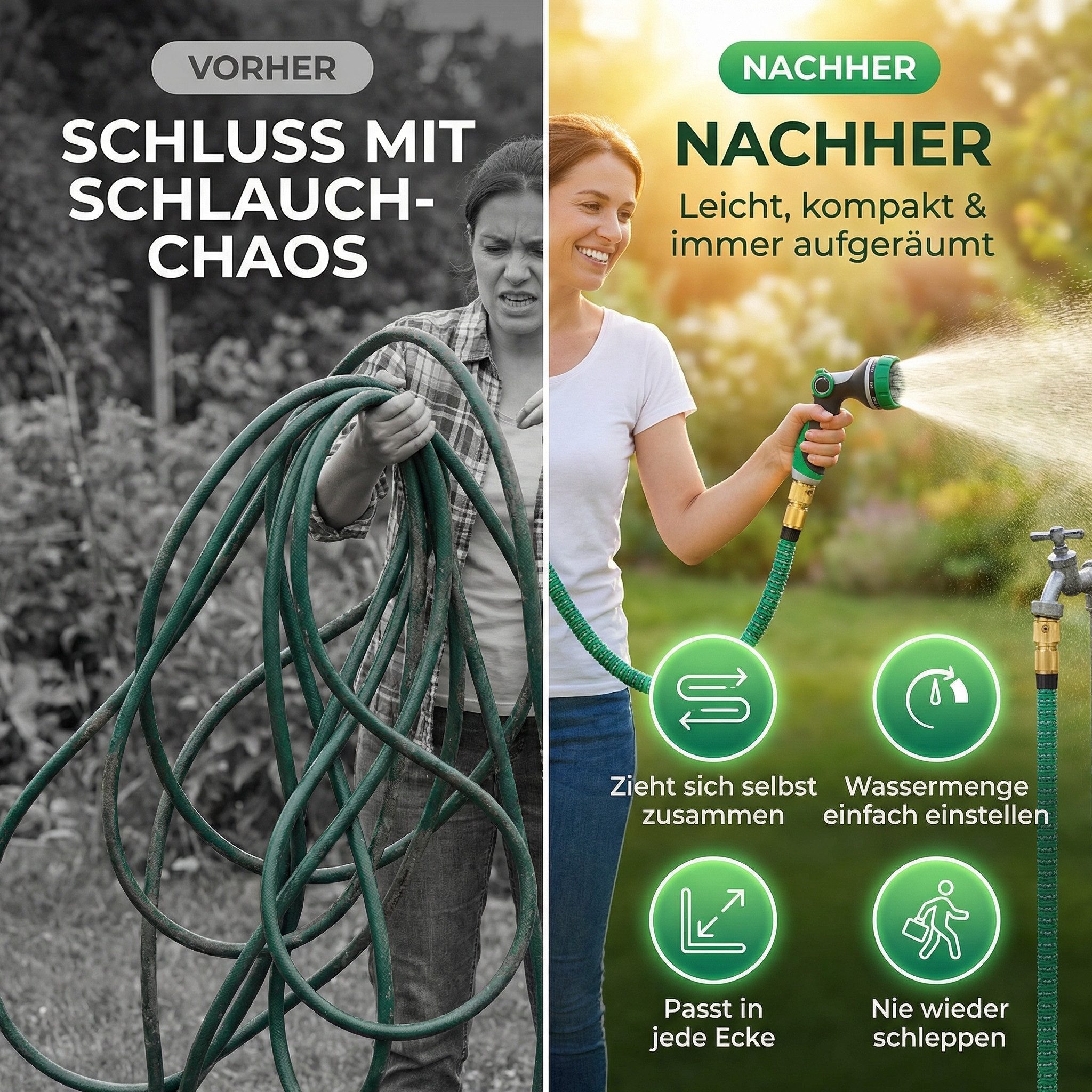 Xonic Gartenschlauch TIREX by xonic® Flexibler Gartenschlauch 3x Latexkern