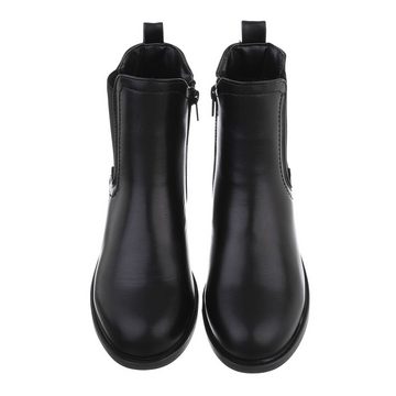 Ital-Design Damen Chelsea Freizeit Chelseaboots Blockabsatz Chelsea Boots in Schwarz