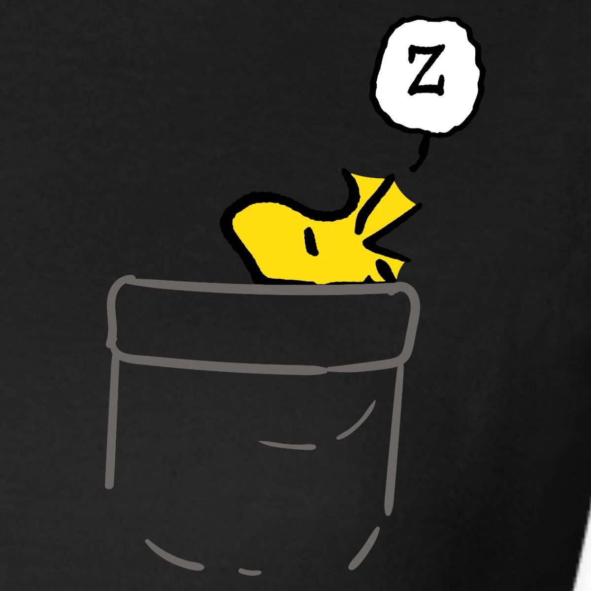 Spreadshirt T-Shirt Peanuts Woodstock In A Pocket Taschen-Design Frauen T-Shirt (1-tlg) Slim Fit, fällt klein aus