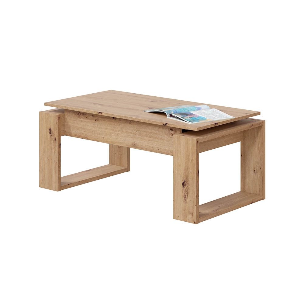 freiraum Couchtisch Nova, höhenverstellbar in Nodi-Eiche-Dekor - 105x45x55 (BxHxT)