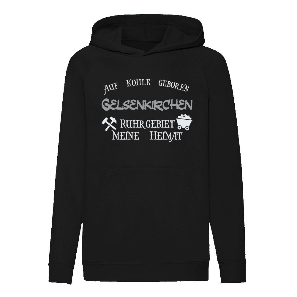 Ggraphics Hoodie Auf Kohle geboren GELSENKIRCHEN Ruhrgebiet, meine