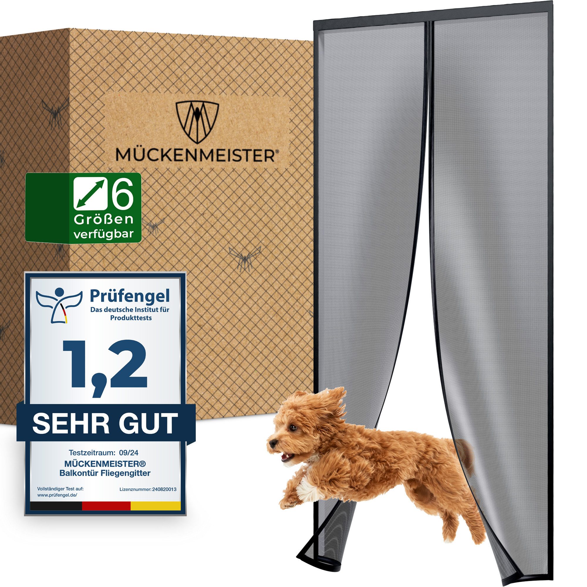 MÜCKENMEISTER Insektenschutz-Tür - Fliegengitter Balkontür mit Magnet - Insektenschutz Terassentür, Größen: 200x90, 210x90, 210x100, 220x100, 220x110, 220x120
