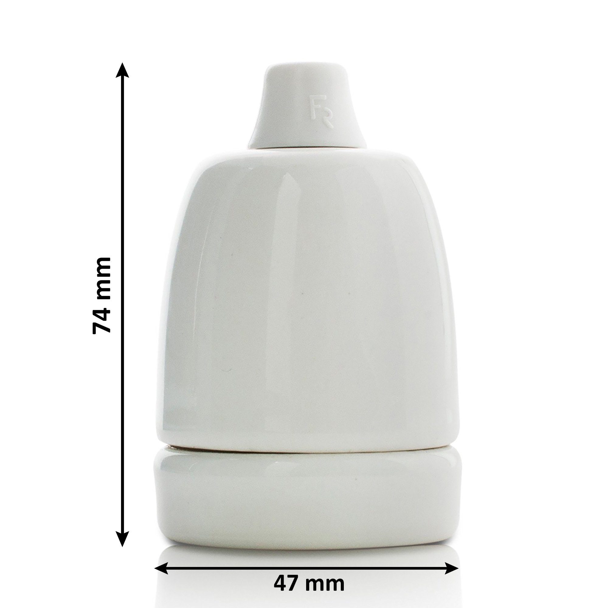 Lightstock Lampenfassung Fassung aus Porzellan, Porzellanfassung, Keramikfassung E27, Resistentes Hart-Porzellan