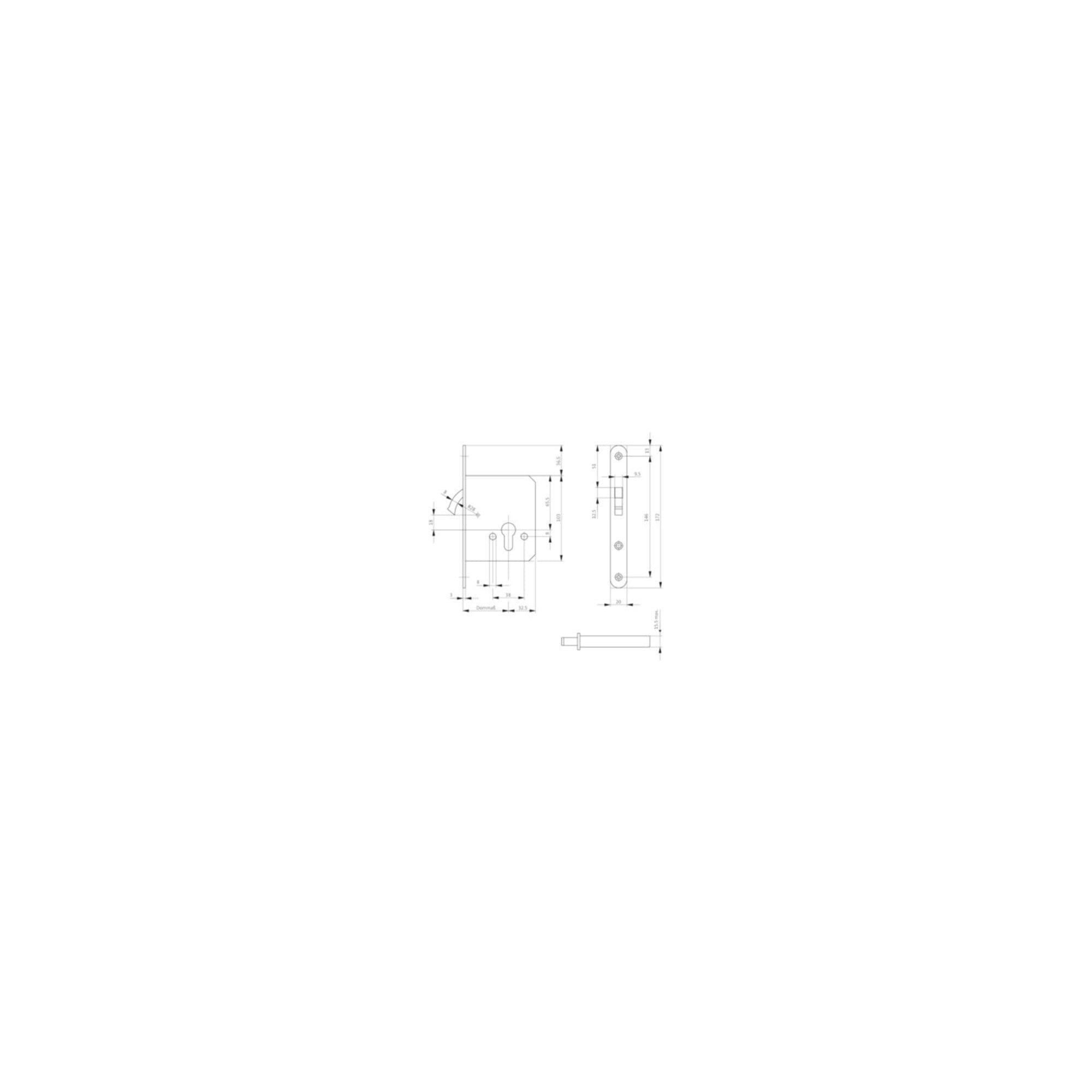 BKS Profilzylinder BKS GmbH Zirkelriegelschloss 0371/0372 PZ Dorn 55mm Stulp 20mm abgerun