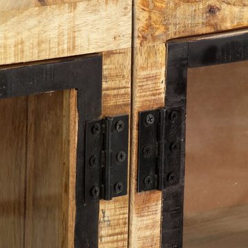 vidaXL Sideboard Sideboard Braun und Schwarz 160×30×80 cm Raues Mango-Massivholz (1 St)