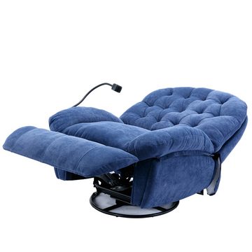 Gotagee Drehstuhl Drehstuhl Stoff-Massagestuhl Liegestuhl mit beheiztem Handyhalter, mit gepolsterten Armlehnen und Rückenlehne