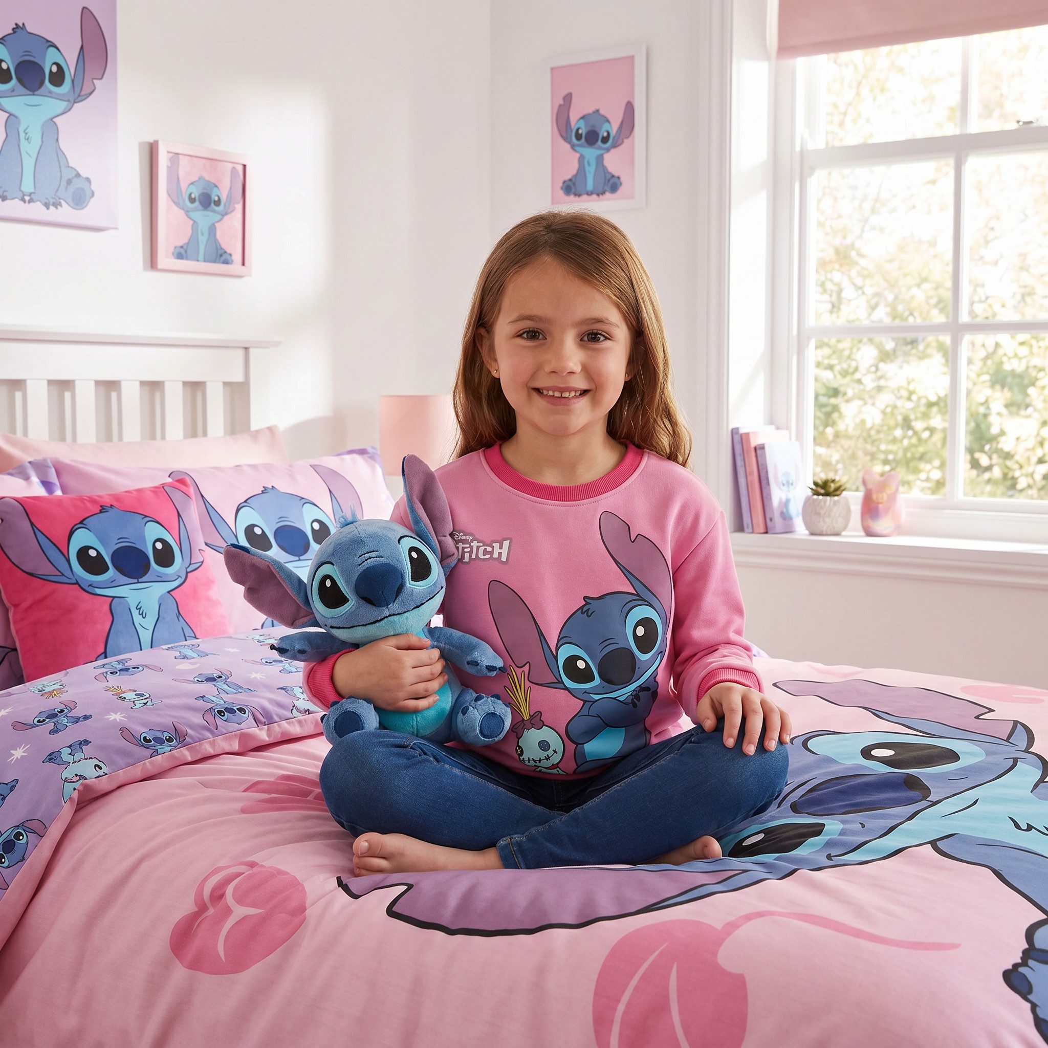 Disney Sweater Disney Lilo und Stitch Kinder Mädchen Sweater Pulli Pullover Gr. 92 bis 128