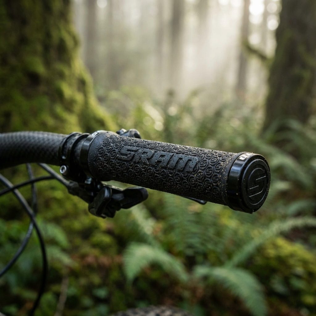 SRAM Fahrradlenkergriff SRAM MTB Lockring Griffe - beidseitig klemmbar, Logo-Profil, schwarz