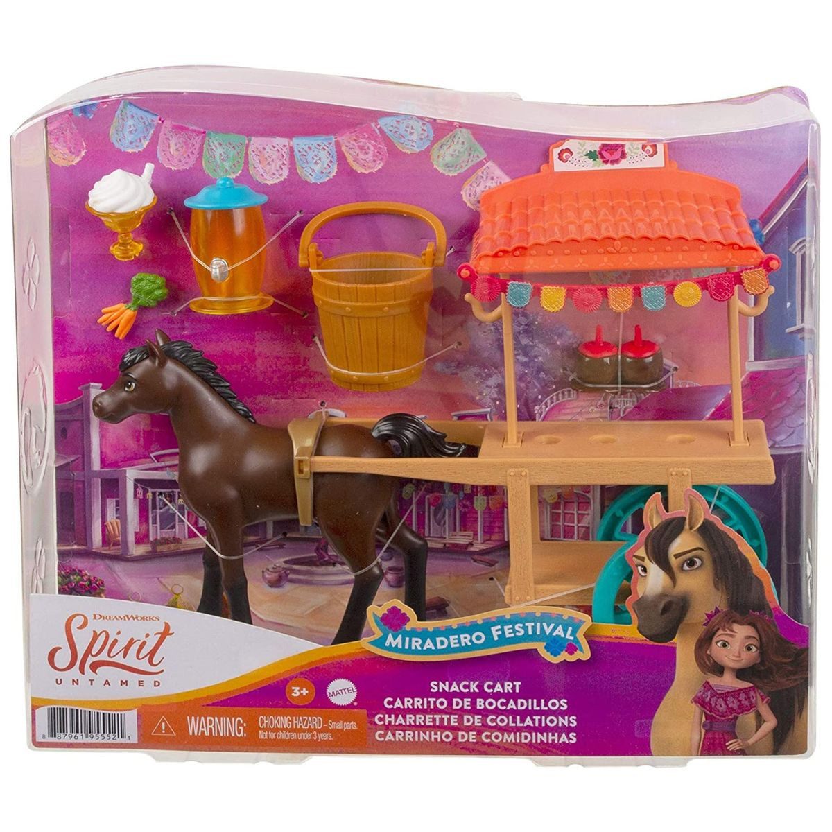 Mattel® Spielfigur Mattel GXF69: DreamWorks Spirit Spielset, Pferdewagen (Festivalstand)