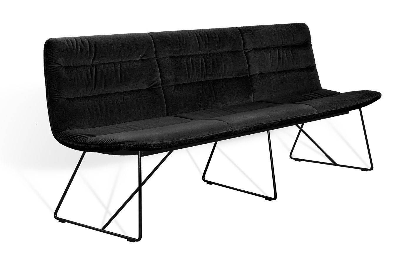 KFF Sitzbank Bank Arva Light 3,5-Sitzer Stoff schwarz