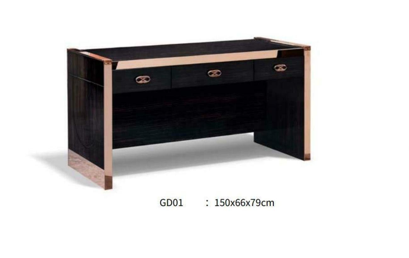 Schwarz Luxus Arbeitszimmer 2tlg Schreibtisch Tisch JVmoebel Stuhl Arbeitstisch,
