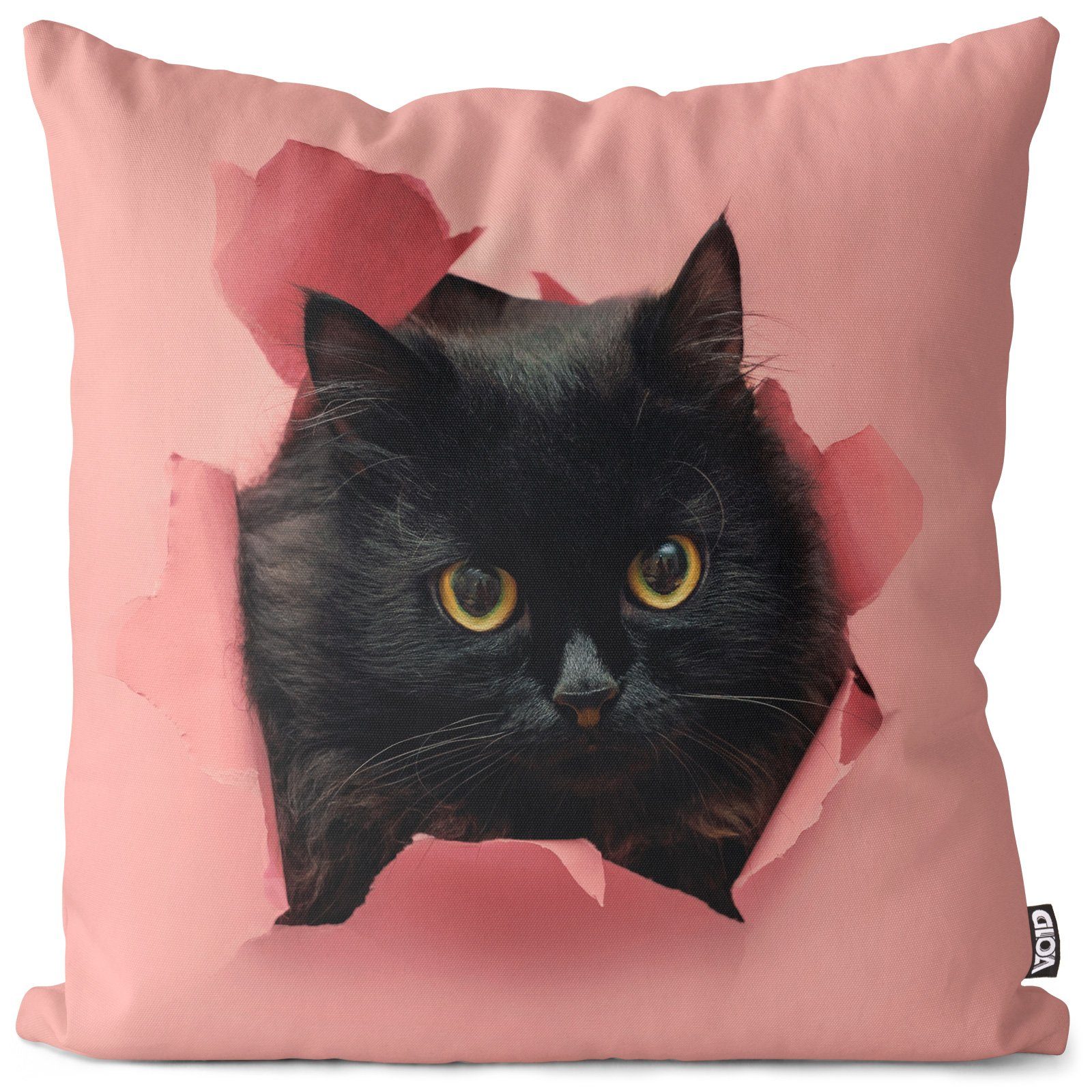 Kissenbezug, VOID (1 grau Kätzchen Kartäuser Tier Katze Schwarze Haustier Kissenbezug Katze Stück), Sofa-Kissen Scottish