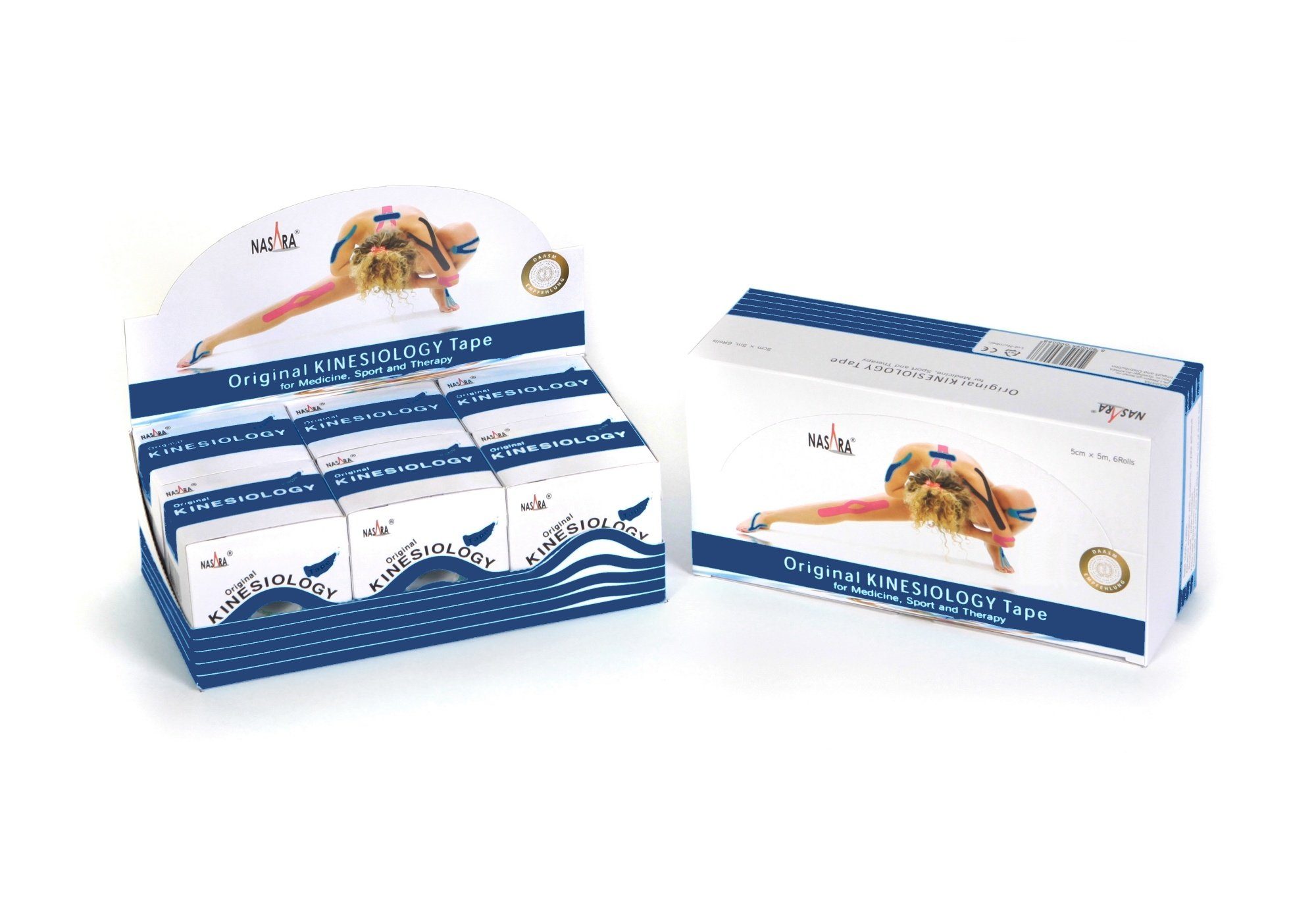 NASARA Kinesiologie-Tape 6er Displaybox in 12 Farben