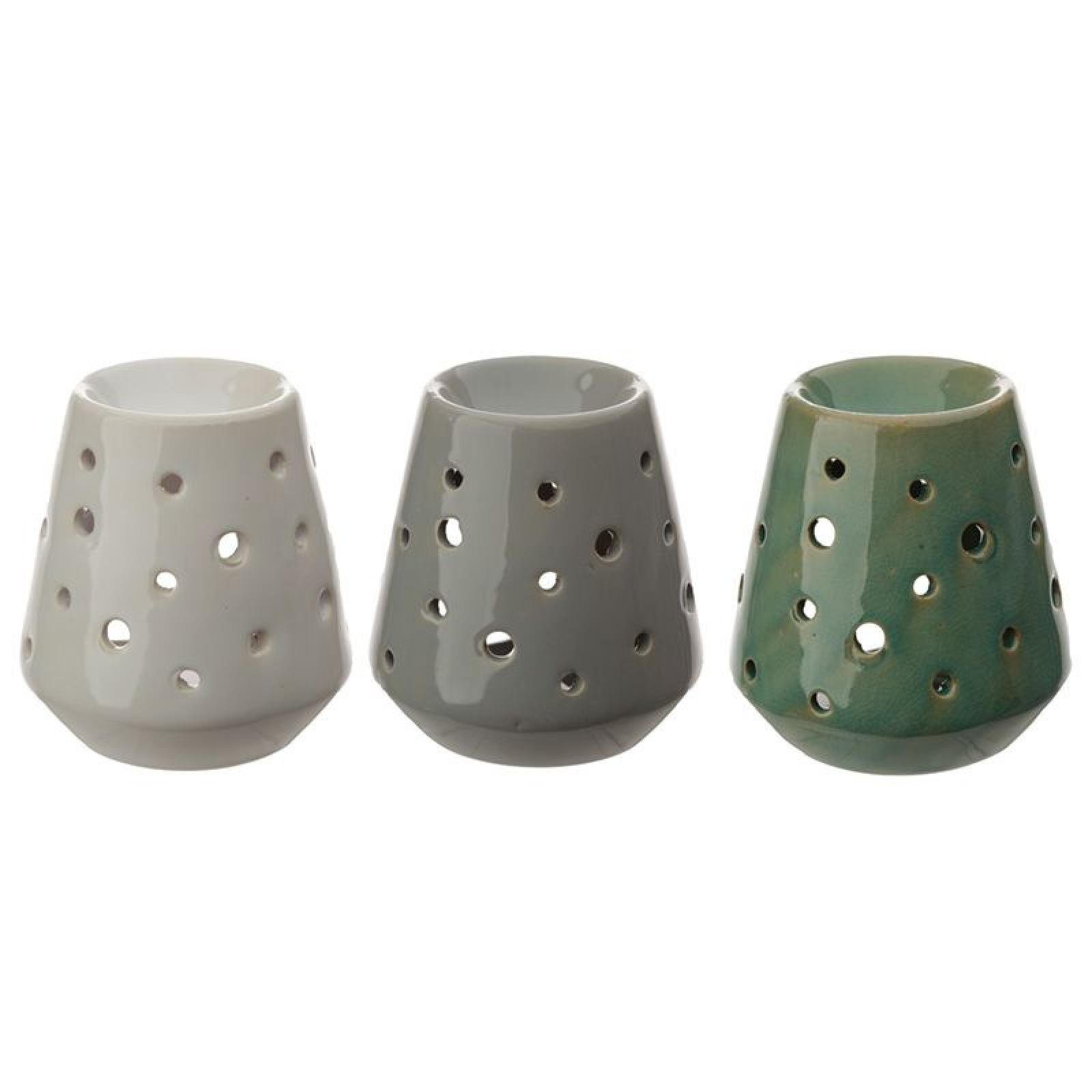Puckator Duftlampe Eden Konierte Duftlampe aus Keramik mit runden Ausschnitten