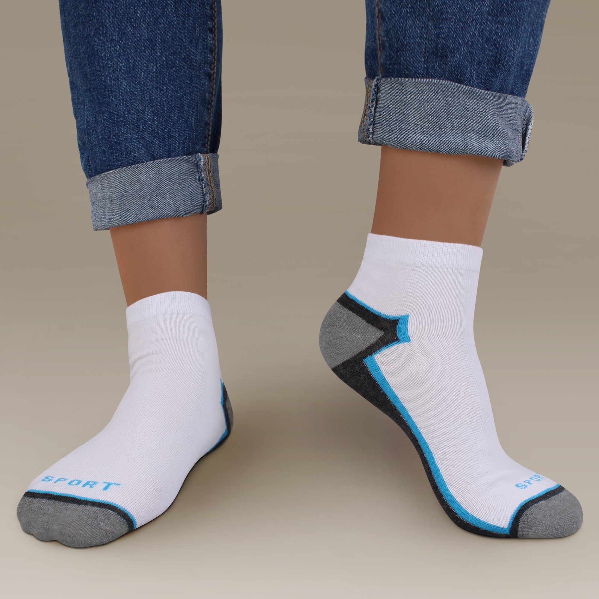 L&K Sneakersocken 92254-92241 (12er-Pack) Füßlinge Herren aus Baumwolle mit verschiedenen Motiven – Bild 2 von 5