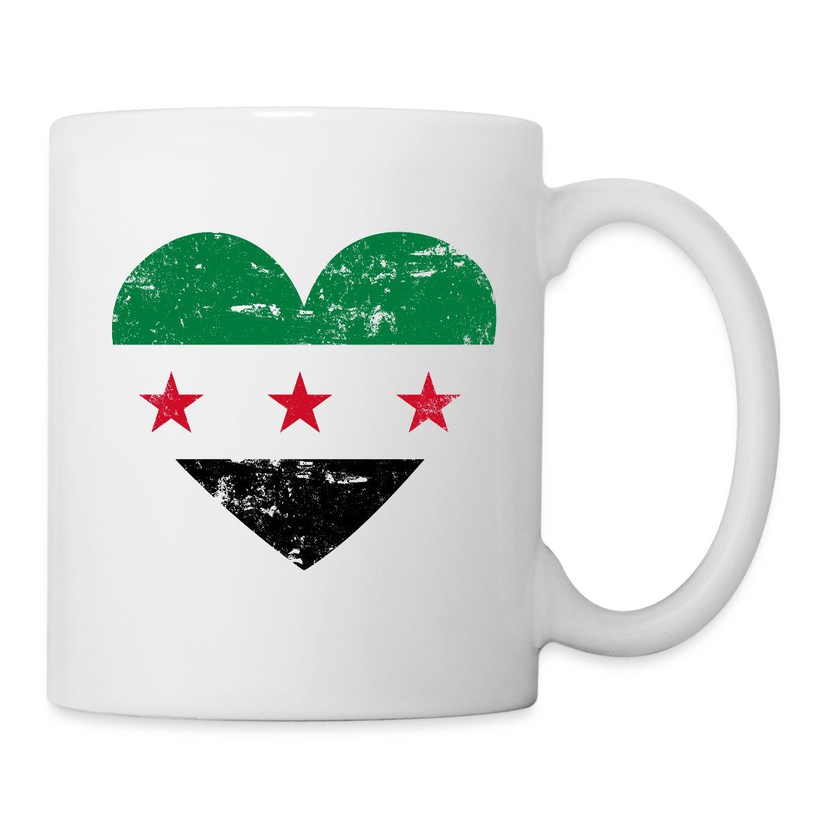 Spreadshirt Tasse Syrien Flagge in Herz Flaggenherz Tasse, Keramik