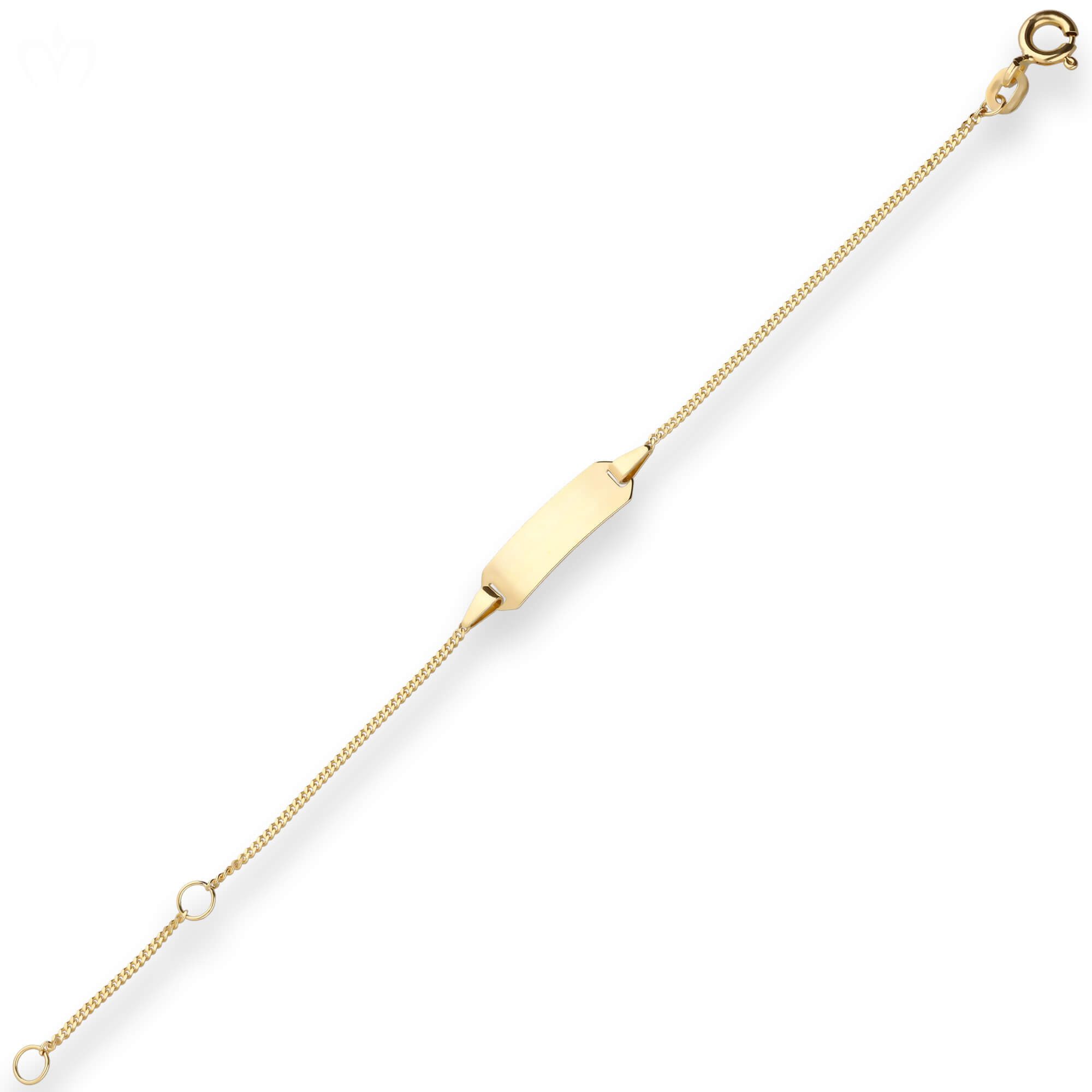 Schmuck Krone Goldarmband 1,1mm Id-Armband Panzerkette aus 585 Gelbgold 13cm, Gold 585