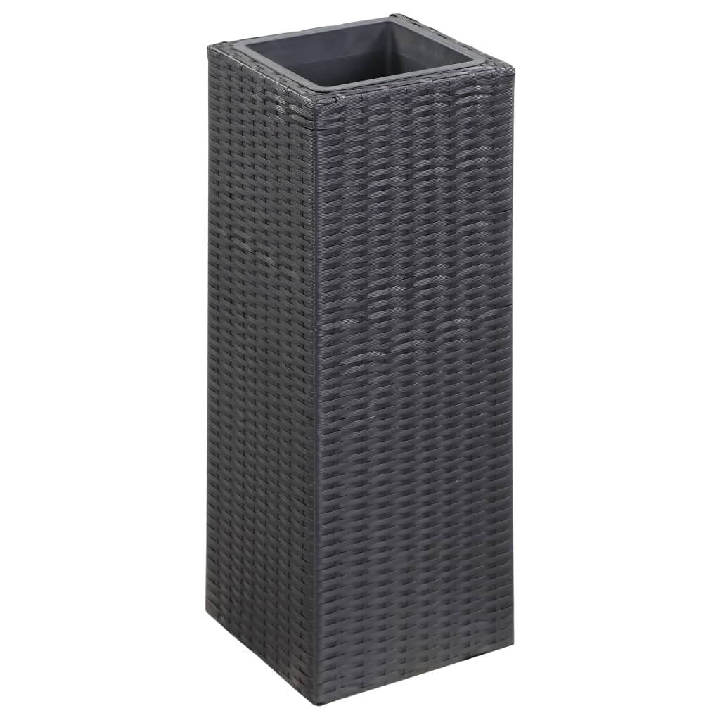 vidaXL Blumentopf »vidaXL Hochbeet Poly Rattan Blumentopf Blumenkübel Pflanzkübel Schwarz/Grau«