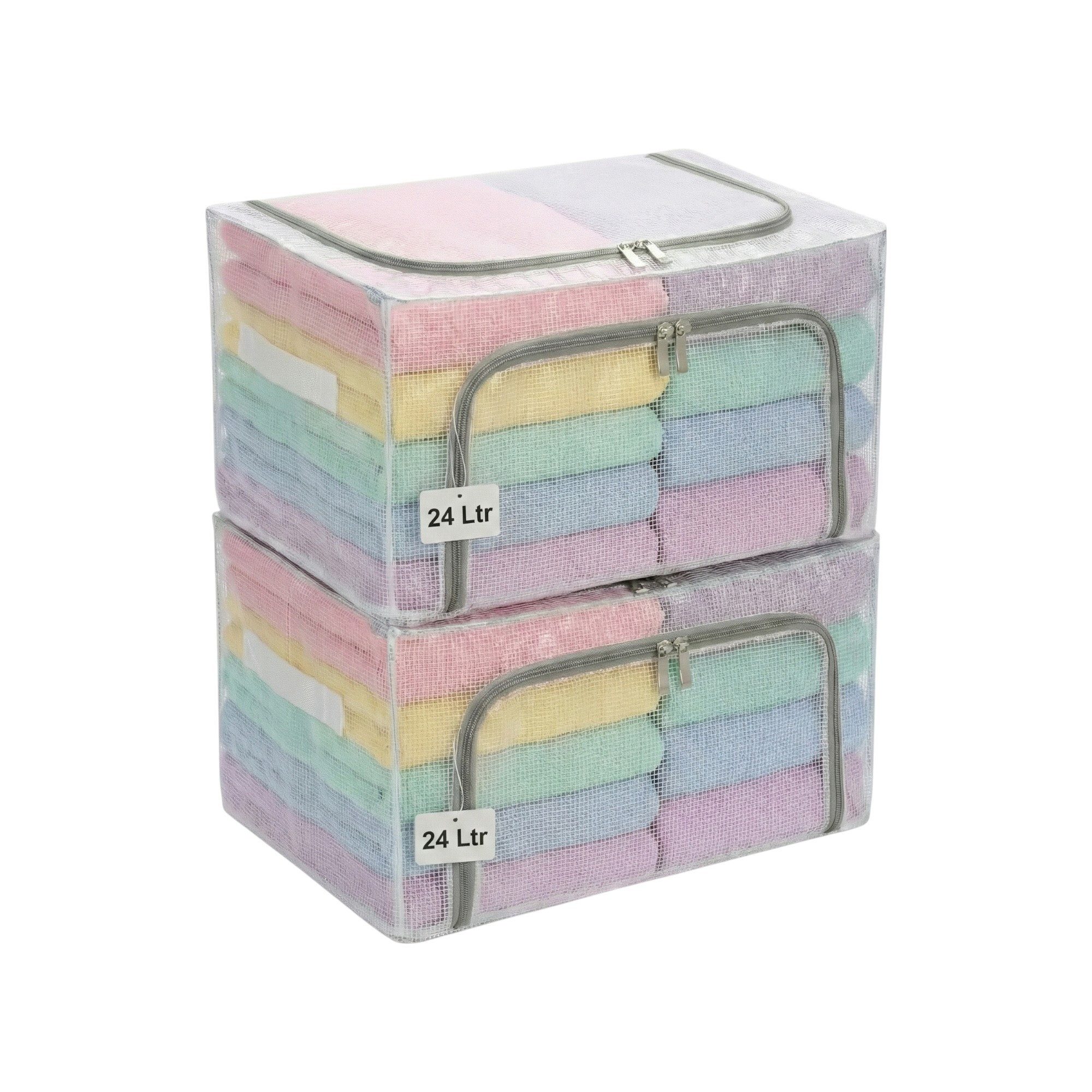 FALINGO Aufbewahrungsbox Faltboxen Aufbewahrungstaschen Metallrahmen transp günstig online kaufen