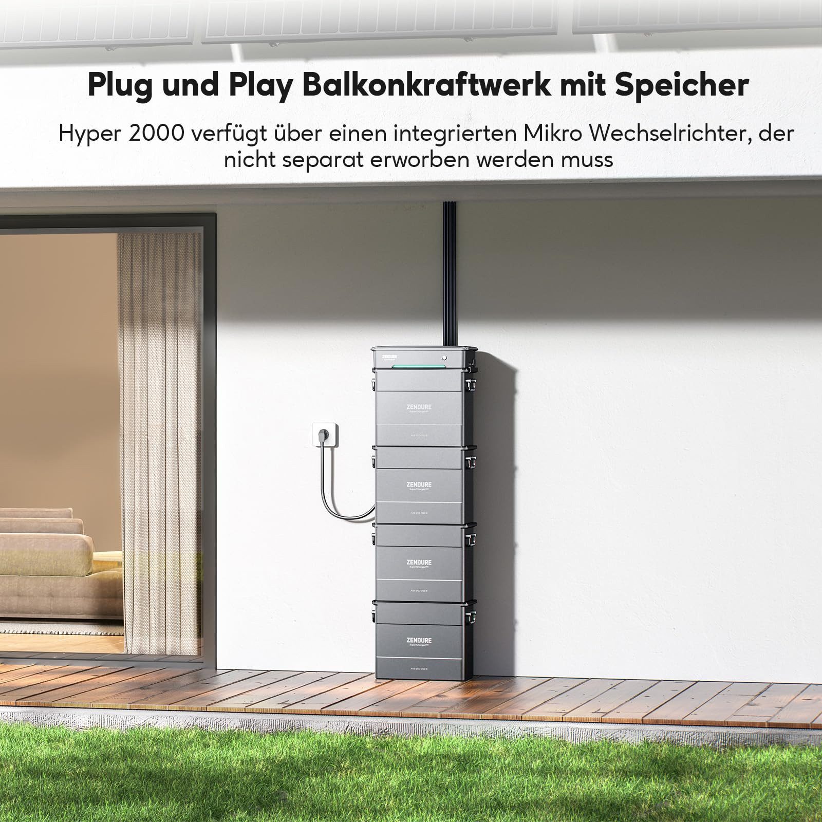 Thumbnail - ZENDURE SuperCharged Balkonkraftwerk SolarFlow Balkonkraftwerk mit Speicher, Hyper 2000& AB2000S, Hyper 2000 mit 1800W S...
