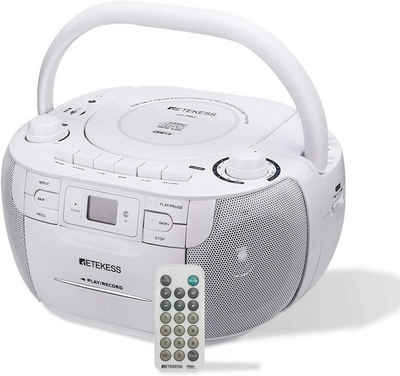 Retekess TR621 Tragbarers CD-Player Kassettenspieler, mit Fernbedienung CD-Radiorecorder (Unterstützung von USB/TF/Kopfhörer)