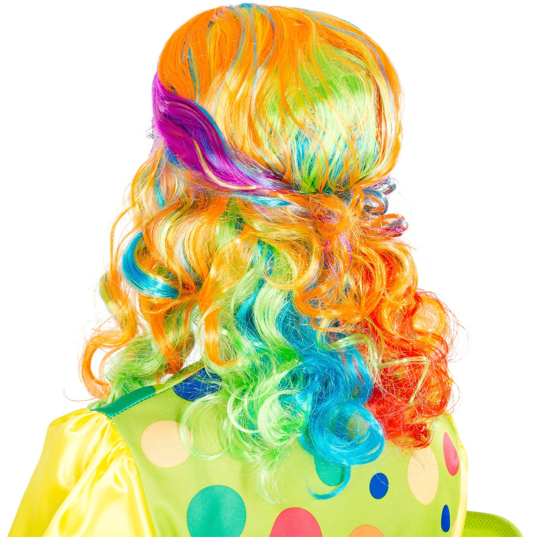 dressforfun Kostüm-Perücke Lockenfrisur, Mit vielen Kostümen kombinierbar, moderne Strähnen, Wunderschöne bunte Farben, Lockiges Haar, Haarlänge ca. 55 cm