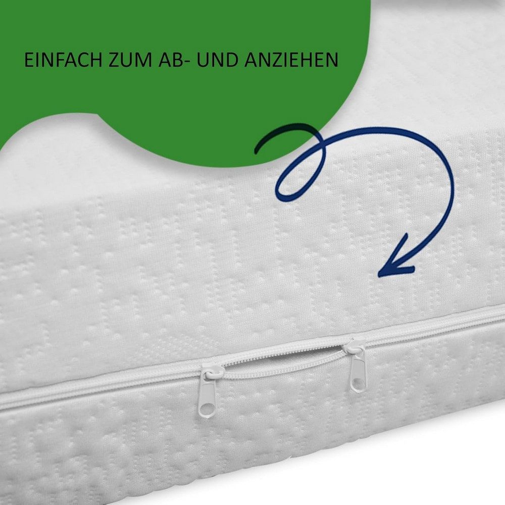 Matratzenersatzbezug Matratzenbezug aus weißer Baumwolle TULENA, Größe 80x200 cm, 20-22cm Hoch, Baumwolle, Weiß, Öko-Tex Zertifiziert – Bild 5 von 5