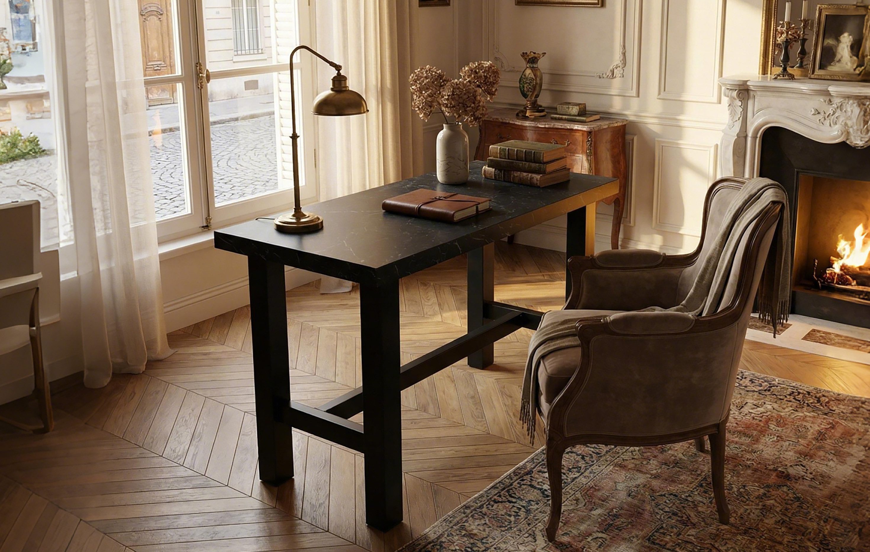 DUBI Möbel Schreibtisch THOR, Extrem stabiler Home Office Tisch in 120 oder 160 cm