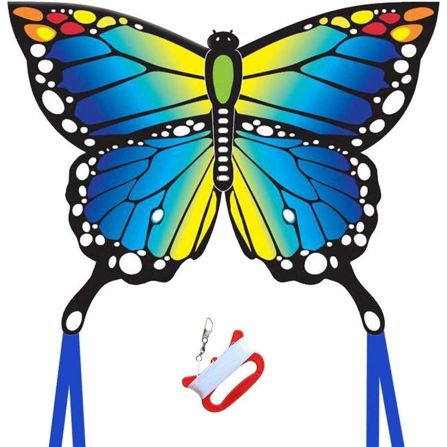 LuxusKollektion Flug-Drache Großer Schmetterling Drachen Kite 120x95cm für Kinder und Erwachsene