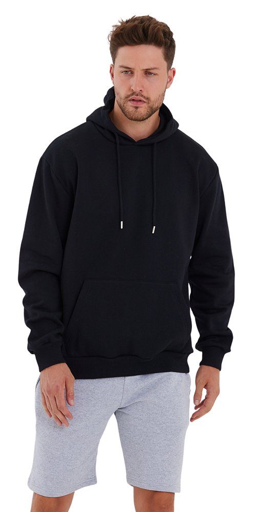 COMEOR Kapuzenpullover Herren Hoodie Sweatshirt mit Kapuze Schwarz