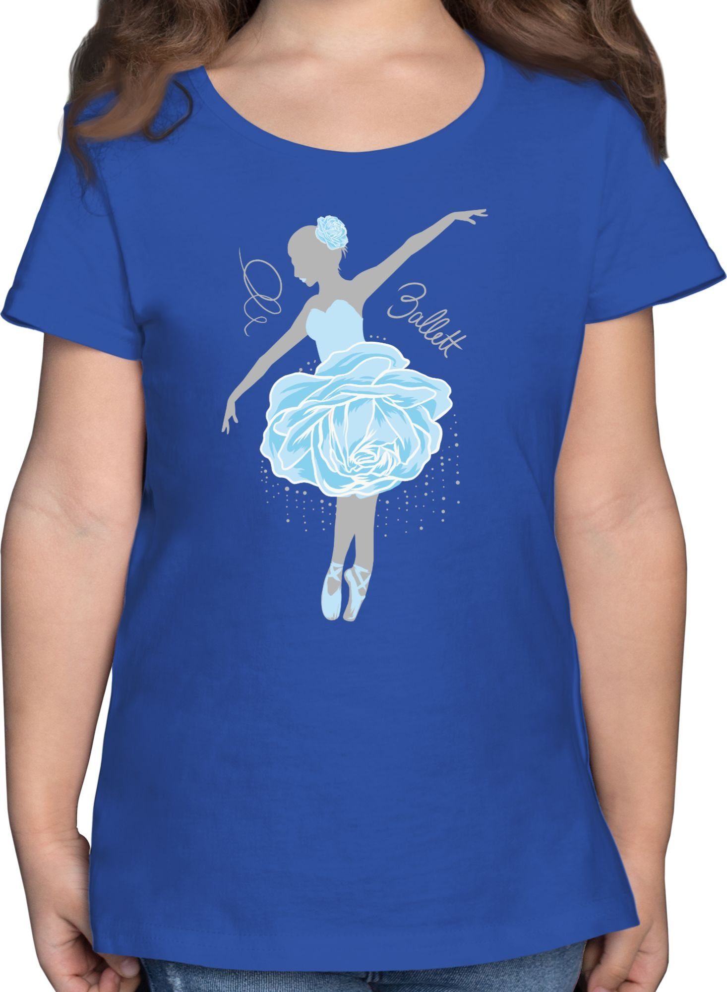 Shirtracer T-Shirt Ballerina - grau/blau Kinder Sport Kleidung 02 Royalblau